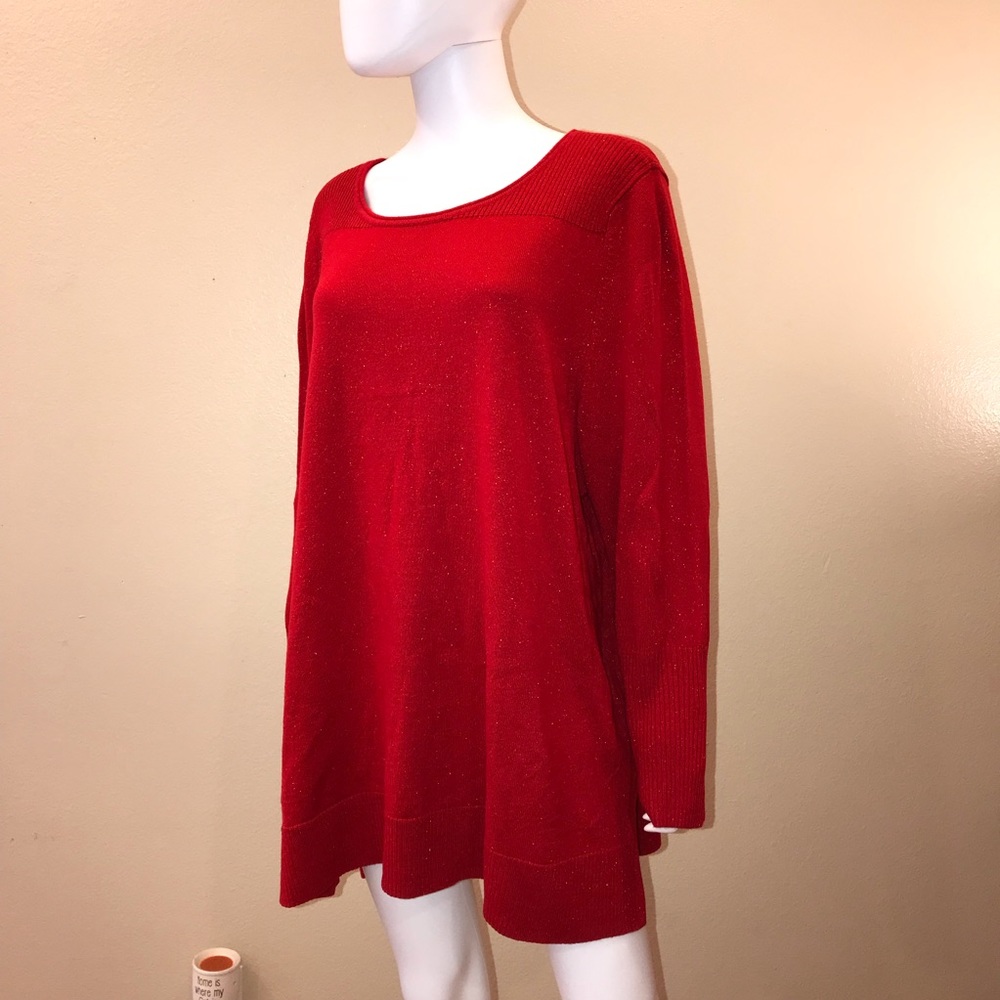Apt 9 Tunic Sweater Sparkle Red Tango NEW - Picture 8 of 11